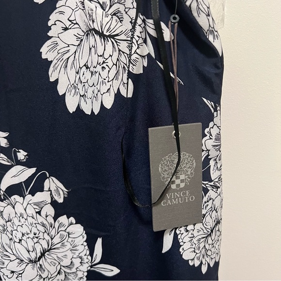 Vince Camuto Navy Floral Dress - Size 10 - Picture 5 of 6